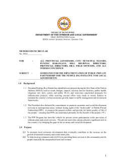 MEMORANDUM CIRCULAR No. 2016-______ FOR