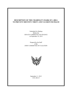 description of the chairman`s mark of a bill to prevent identity theft