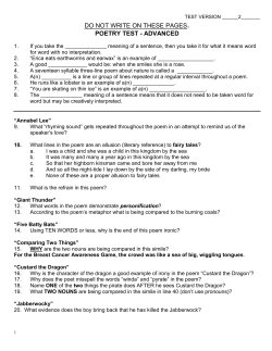 final poetry test - Mr. Broviak`s Website