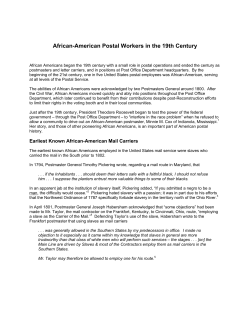 African-American Postal Workers in the 19th Century