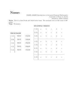 M339D=M389D Introduction to Actuarial Financial