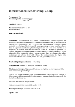Internationell Redovisning, 7,5 hp