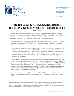 federal grants to states and localities cut deeply in fiscal year 2008