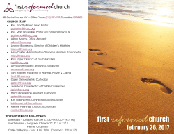 February 26, 2017 - First Reformed Church