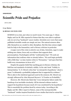 Scientific Pride and Prejudice
