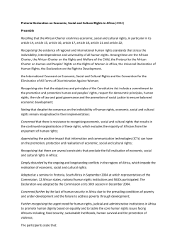 Pretoria Declaration on Economic, Social and Cultural Rights in