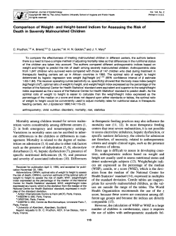 Comparison of Weight-and Height-based Indices for Assessing the