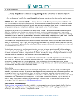 Aircuity Helps Drive Continued Energy Savings at the University of