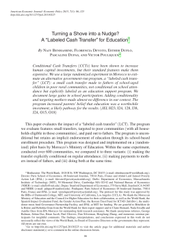 A &ldquo;Labeled Cash Transfer&rdquo; for Education
