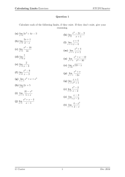 Calculating limits (1 var) exercises (with solutions)