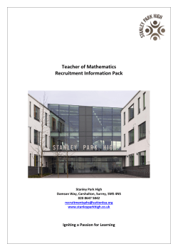Teacher of Mathematics Recruitment Information Pack