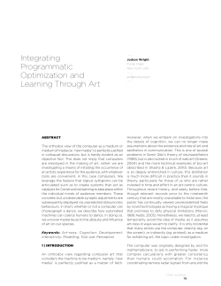Integrating Programmatic Optimization and Learning Through Art