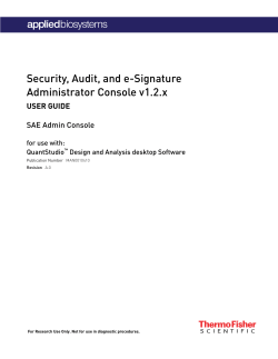 Security, Audit, and e-Signature Administrator Console v1.2.x User