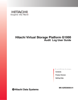 Hitachi Virtual Storage Platform G1000 Audit Log