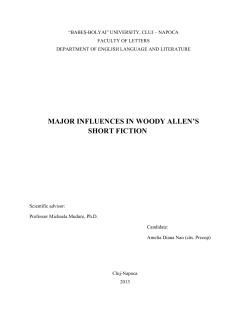 MAJOR INFLUENCES IN WOODY ALLEN`S SHORT FICTION