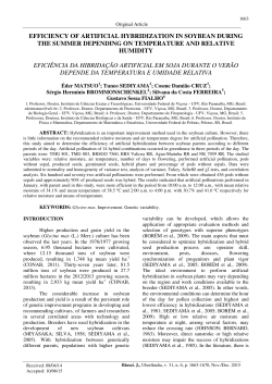 efficiency of artificial hybridization in soybean during the summer