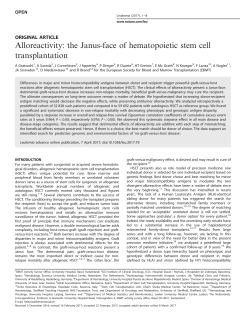 Alloreactivity: the Janus-face of hematopoietic stem cell