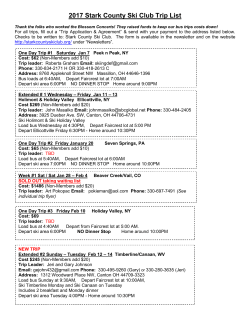 2010 Timken Ski Club One Day Trip List