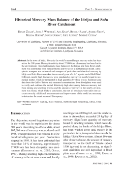 Historical Mercury Mass Balance of the Idrijca and Soča River