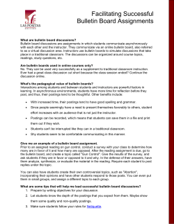 Facilitating Successful Bulletin Board Assignments