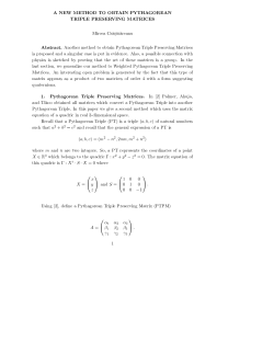 A NEW METHOD TO OBTAIN PYTHAGOREAN TRIPLE