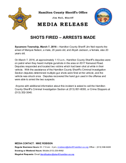 Shots Fired and Arrests Made 3-7-16