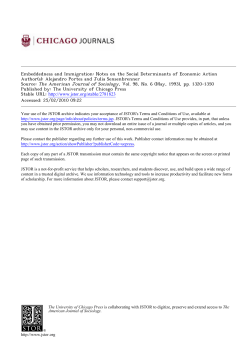 Embeddedness and Immigration: Notes on the Social Determinants