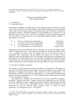 Affirmative and negated modality G&uuml;nter Radden, Hamburg 0