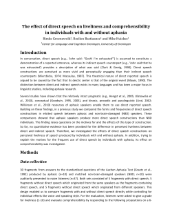The effect of direct speech on liveliness and comprehensibility