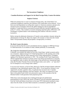 Canadian Resistance and Support for the Bush Foreign