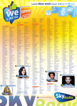 Luister deze weektussen 9.00 en 17.00 uur!