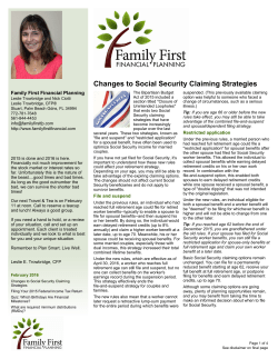 Changes to Social Security Claiming Strategies
