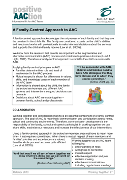 A Family-Centred Approach to AAC