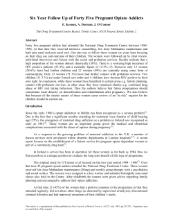 PDF (Six year follow up of forty five pregnant opiate addicts)