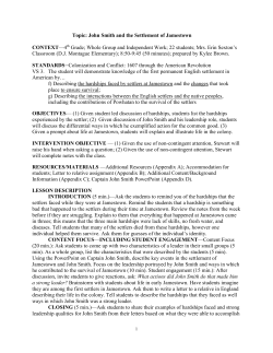 Topic: John Smith and the Settlement of Jamestown CONTEXT&mdash;4th