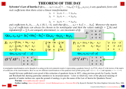 Sylvester`s Law of Inertia
