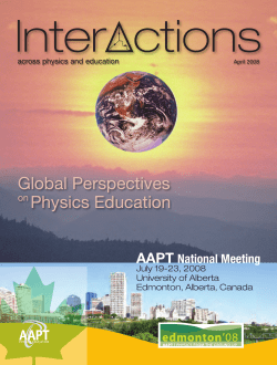 April 2008 - American Association of Physics Teachers