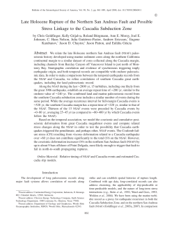 Late Holocene Rupture of the Northern San Andreas Fault and