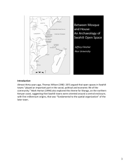 Between Mosque and House: An Archaeology of Swahili Open Space
