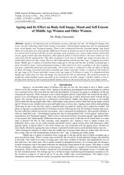 Ageing and Its Effect on Body-Self Image, Mood and Self
