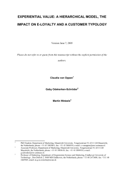 EXPERIENTIAL VALUE: A HIERARCHICAL MODEL, THE IMPACT