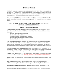 Retreat Media List - Teams of Our Lady