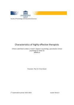 Characteristics of highly effective therapists