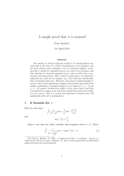A simple proof that &pi; is rational