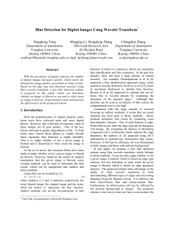 Blur Detection for Digital Images Using Wavelet Transform