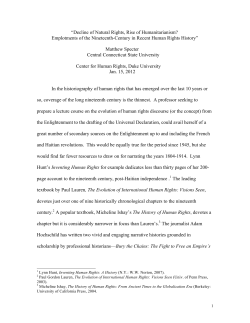 Decline of Natural Rights, Rise of Humanitarianism