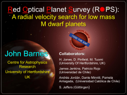 John Barnes: Red Optical Planet Survey