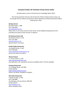 Liverpool Coeliac UK Volunteer Group Venue Guide