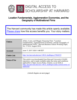 Location Fundamentals, Agglomeration Economies, and the
