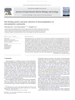 Diel feeding pattern and prey selection of mesozooplankton